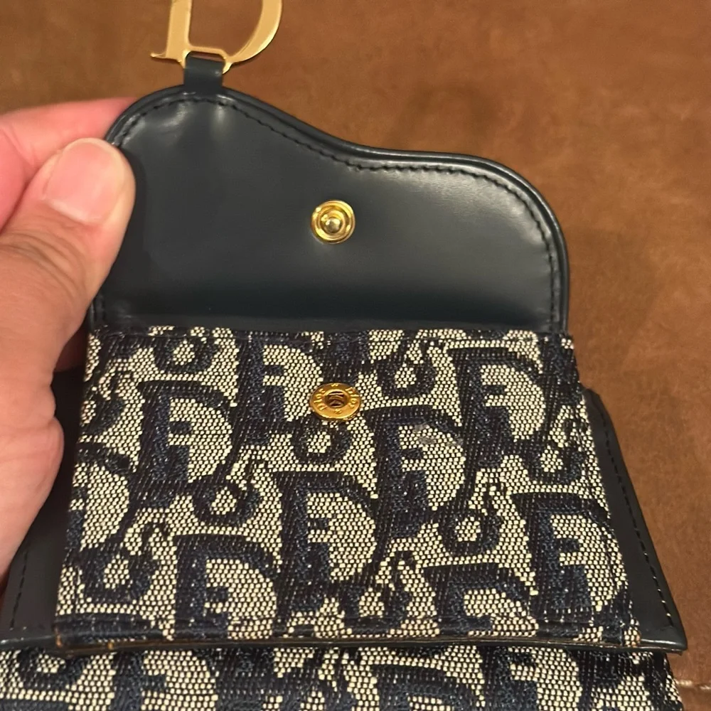 CHRISTIAN DIOR Monogram Compact Saddle Wallet